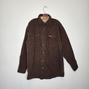 90s vintage Carhartt thick canvas worker shirt over-shirt Jacket Size L